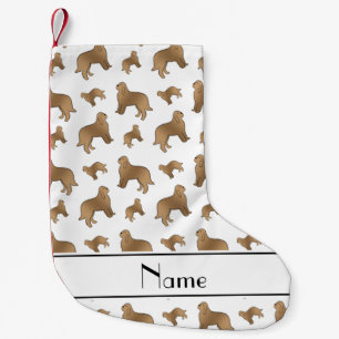 Calcetín Navideño Pequeño Nombre personalizado Perros blancos Otterhound