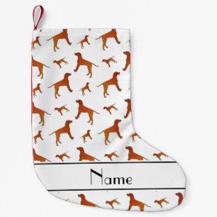 Calcetín Navideño Pequeño Nombre personalizado perros blancos Rhodesian ridg