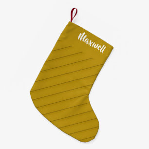 Calcetín Navideño Pequeño Nombre personalizado texturizado en diagonal marró