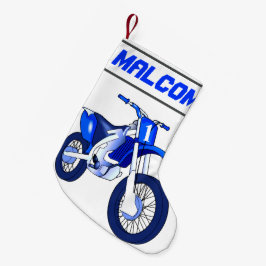 Calcetín Navideño Pequeño Nombre y edad o número Dirt Bike Motocicleta