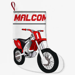 Calcetín Navideño Pequeño NOMBRE y edad o número sucio motocicleta