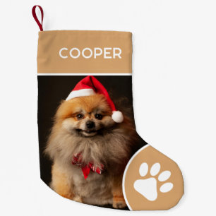 Calcetín Navideño Pequeño Nombre y foto Mascota personalizados simples