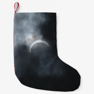 Calcetín Navideño Pequeño Nubes espeluznantes de tormenta del eclipse 2017