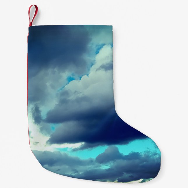 Calcetín Navideño Pequeño Nubes grises (Anverso)