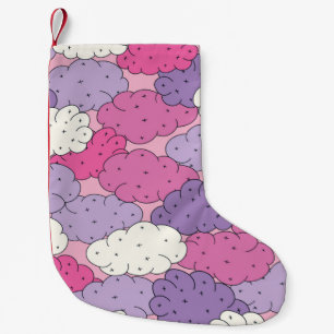 Calcetín Navideño Pequeño Nubes personalizados divertidas. Repetición de cos