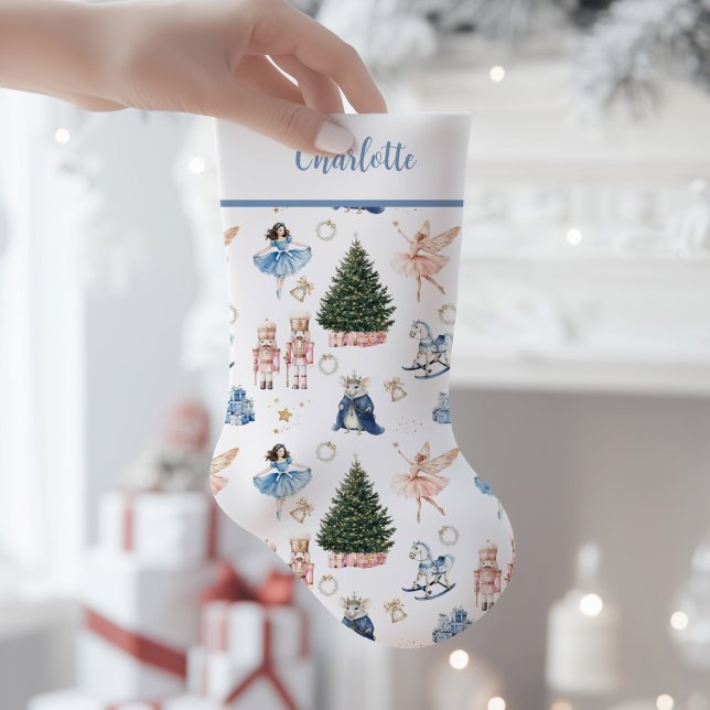 Calcetín Navideño Pequeño Nutcracker Ballet Nostálgico  (Nutcracker Ballet Christmas Stocking)