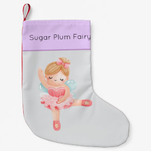 Calcetín Navideño Pequeño Nutcracker Pastel Sugar Pluma Fairy