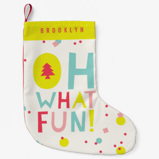 Calcetín Navideño Pequeño Oh Qué Divertido Árbol De Navidad Colorosos Puntos