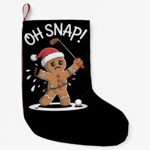 Calcetín Navideño Pequeño Oh Snap Hombre de Jengibre Golfista Navidad Xmas