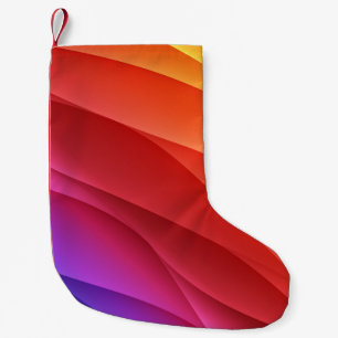 Calcetín Navideño Pequeño Olas de espectro. Color de fondo colorido abstract