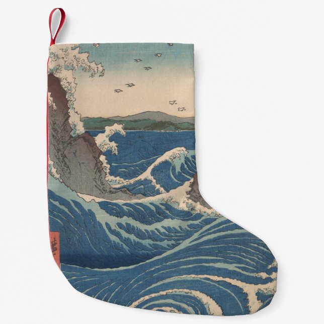 Calcetín Navideño Pequeño Olas japonesas de arte de Naruto Whirlpool (Anverso)