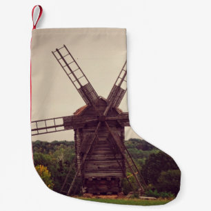 Calcetín Navideño Pequeño Old windmill. Autumn landscape. Ukrainearchitectur