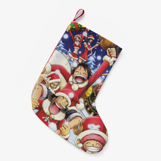 Calcetín Navideño Pequeño One Piece Christmas Stocking (Frente (Colgado))