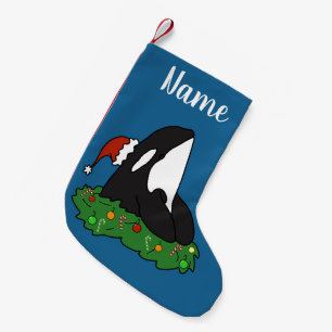 Calcetín Navideño Pequeño Orca personalizada