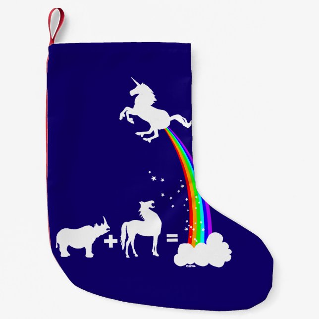 Calcetín Navideño Pequeño Origen del unicornio (Anverso)