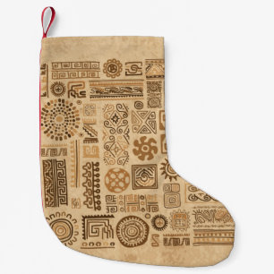Calcetín Navideño Pequeño Ornamento étnico hecho a mano