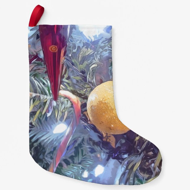 Calcetín Navideño Pequeño Ornamentos feriados de invierno (Anverso)