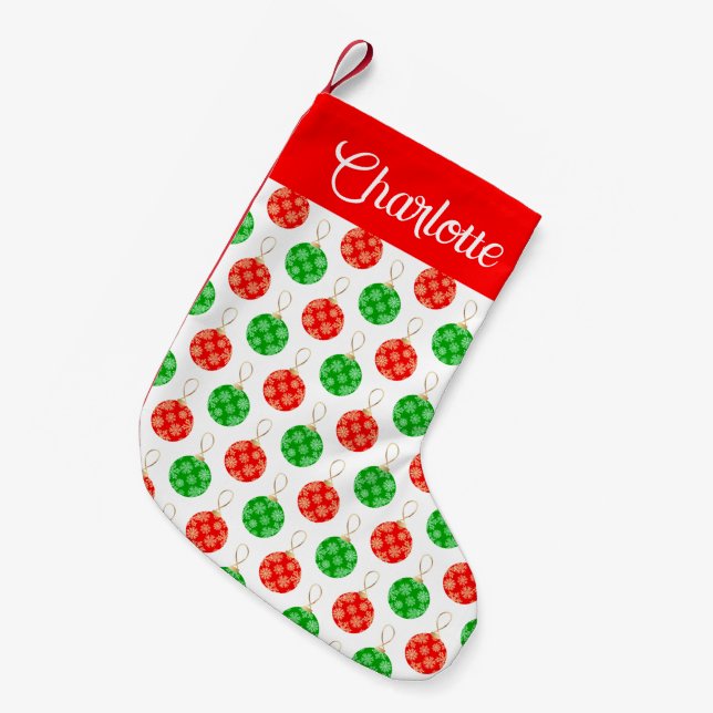 Calcetín Navideño Pequeño Ornamentos personalizados modernos de Navidad (Frente (Colgado))