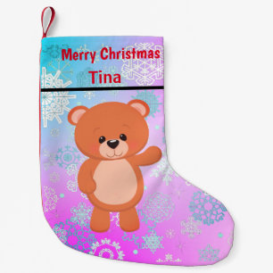 Calcetín Navideño Pequeño Oso de Teddy