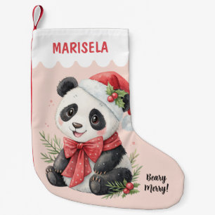 Calcetín Navideño Pequeño Oso Panda Niños Niñas Lindo Nombre Personalizado R