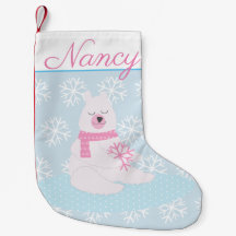 Oso Polar Adorable y Regordete con Copos de Nieve