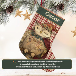 Calcetín Navideño Pequeño Osric the Owl | Woodland Whimsy 