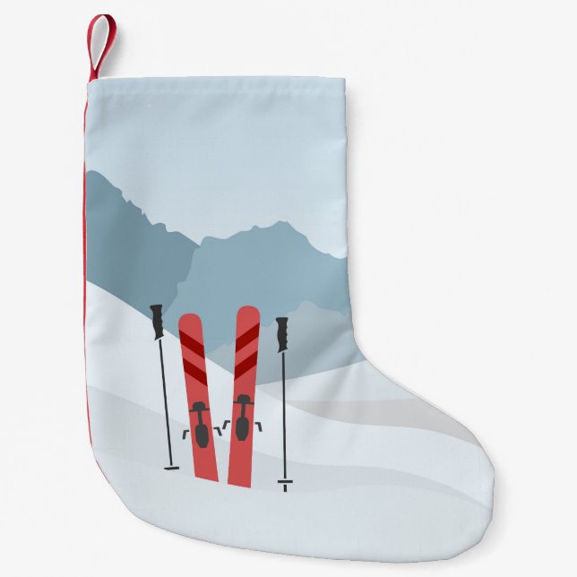 Calcetín Navideño Pequeño Paisaje invernal (Anverso)