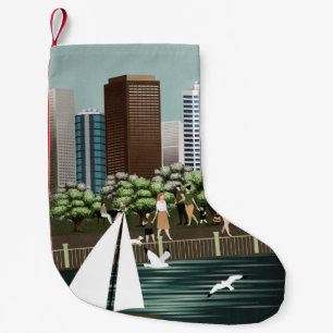 Calcetín Navideño Pequeño Paisaje urbano