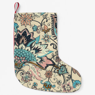 Calcetín Navideño Pequeño Paisley Oriental: Elegancia Textil Estilizada.