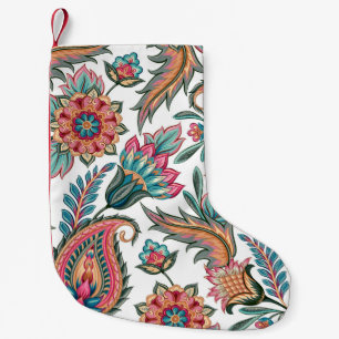 Calcetín Navideño Pequeño Paisley Oriental: Floral Vintage sin soldadura