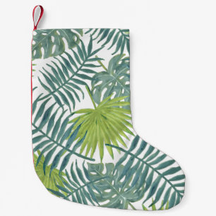 Calcetín Navideño Pequeño Palm Tree Fronds Pintando Hawaian