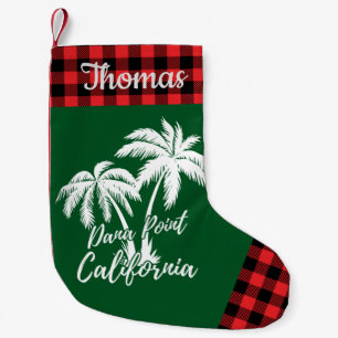 Calcetín Navideño Pequeño Palmeras personalizadas de Dana Point California