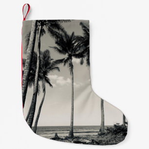 CALCETÍN NAVIDEÑO PEQUEÑO PALMERAS TROPICALES EN LA PLAYA