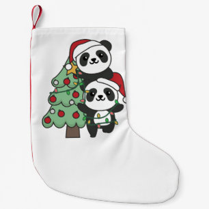 Calcetín Navideño Pequeño Panda Navidades navideños Animales Pandas