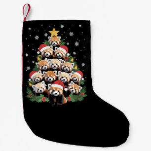 Calcetín Navideño Pequeño Panda Rojo Árbol de Navidad Animal Divertido
