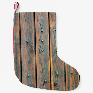 Calcetín Navideño Pequeño Panel de madera marrón