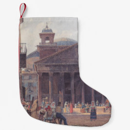 Calcetín Navideño Pequeño Panteón y Piazza della Rotonda en Roma, Italia