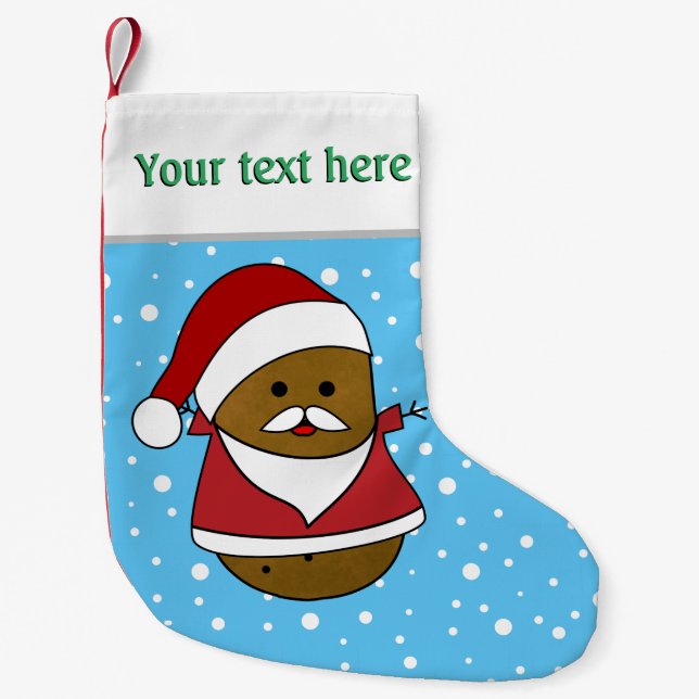 Calcetín Navideño Pequeño Papa feliz Navidad personalizado (Anverso)