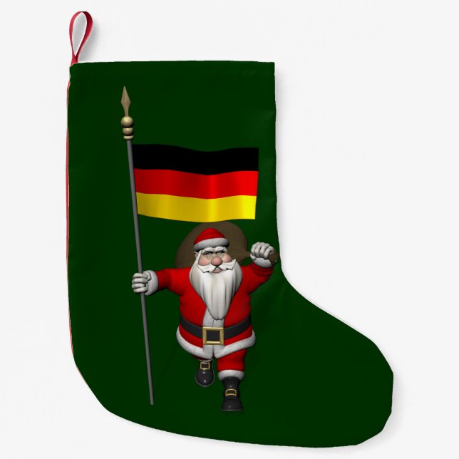 Calcetín Navideño Pequeño Papá Noel Patriótico Con El Fin De Alemania (Anverso)