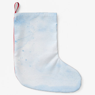 Calcetín Navideño Pequeño Papel acuático azul de fondo