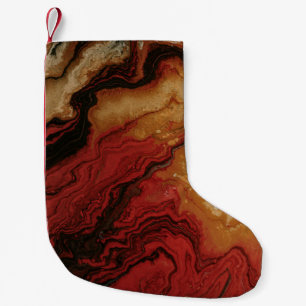 CALCETÍN NAVIDEÑO PEQUEÑO PAPEL DE PALABRAS ROJO Y GRIS ABSTRACTO