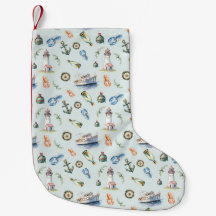 Papel de regalo de Navidad costera alegre