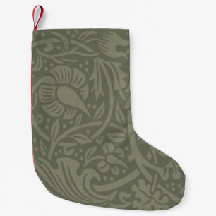 Calcetín Navideño Pequeño Papel pintado floral de narciso William Morris