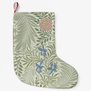 Calcetín Navideño Pequeño Papel pintado floral Larkspur de William Morris