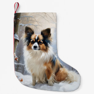 Calcetín Navideño Pequeño Papillon Deja que nieve Navidad