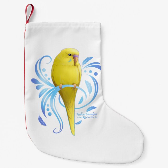 Calcetín Navideño Pequeño Paracaídas amarillo (Anverso)