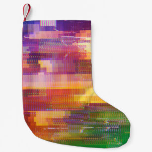 Calcetín Navideño Pequeño Parálisis abstracta: textura de pantalla de prueba