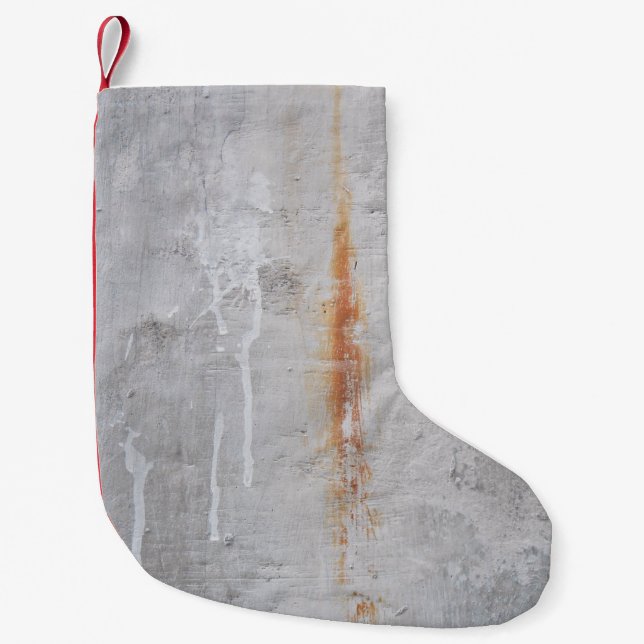 Calcetín Navideño Pequeño Pared de hormigón gris (Anverso)