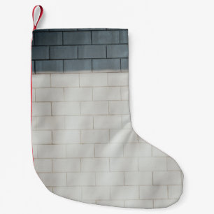 Calcetín Navideño Pequeño Pared de ladrillo blanco