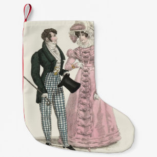 Calcetín Navideño Pequeño Pareja Boda Antigua 1823 Hombre Mujer Moda